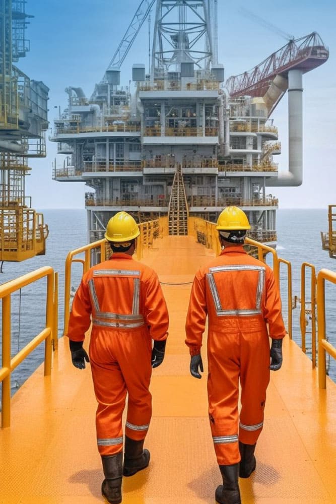 Oil rig workers