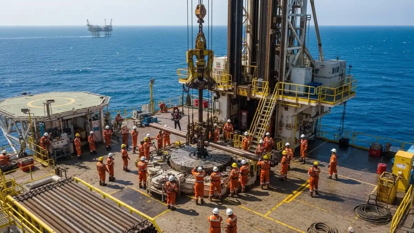 Oil and gas offshore drilling platform